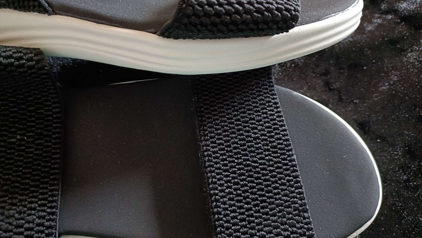 Black Slingback Elasticated Sandals