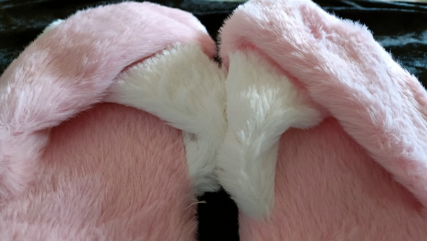 Pink and White Slippers