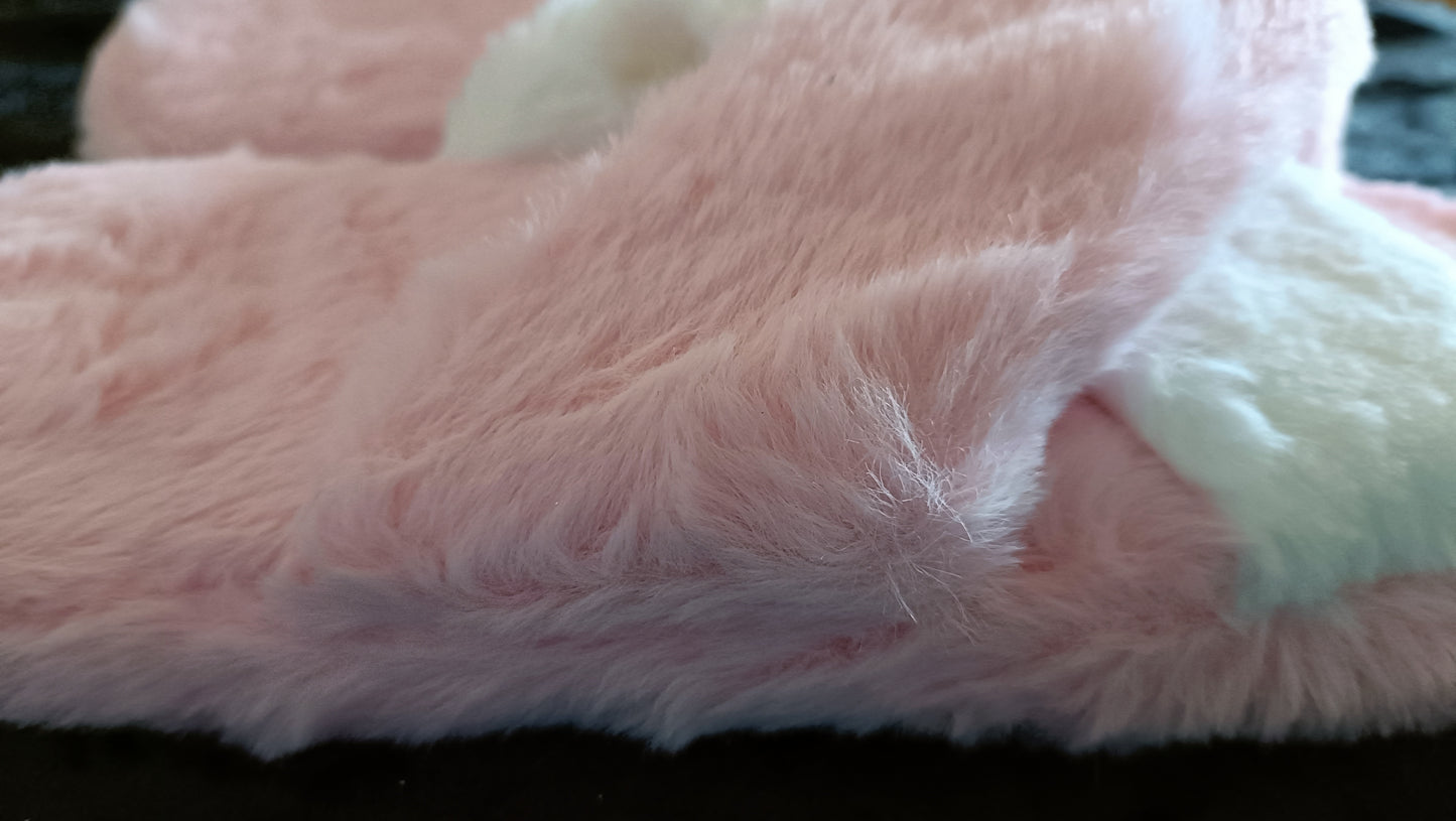 Pink and White Slippers