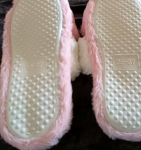 Pink and White Slippers
