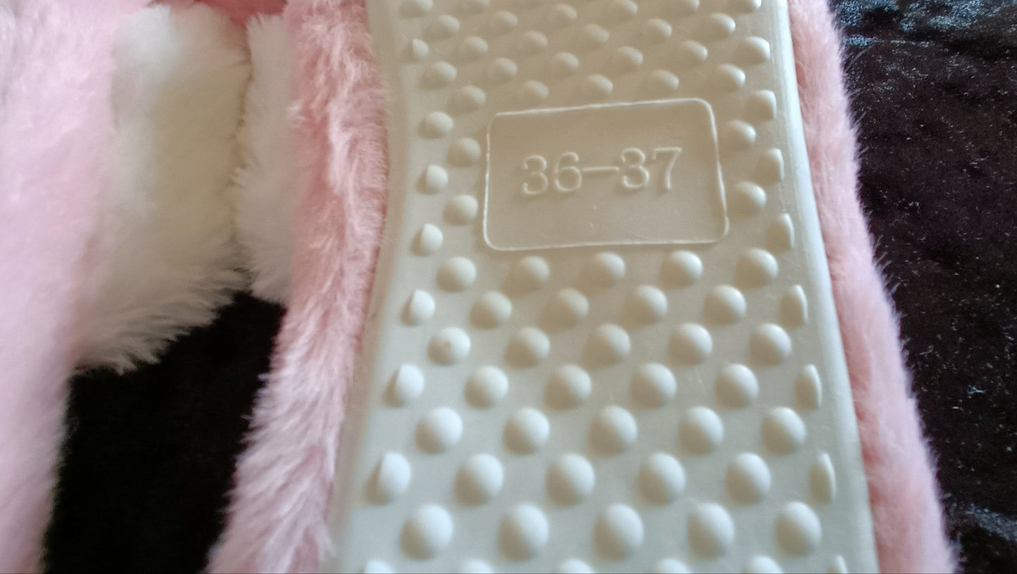 Pink and White Slippers