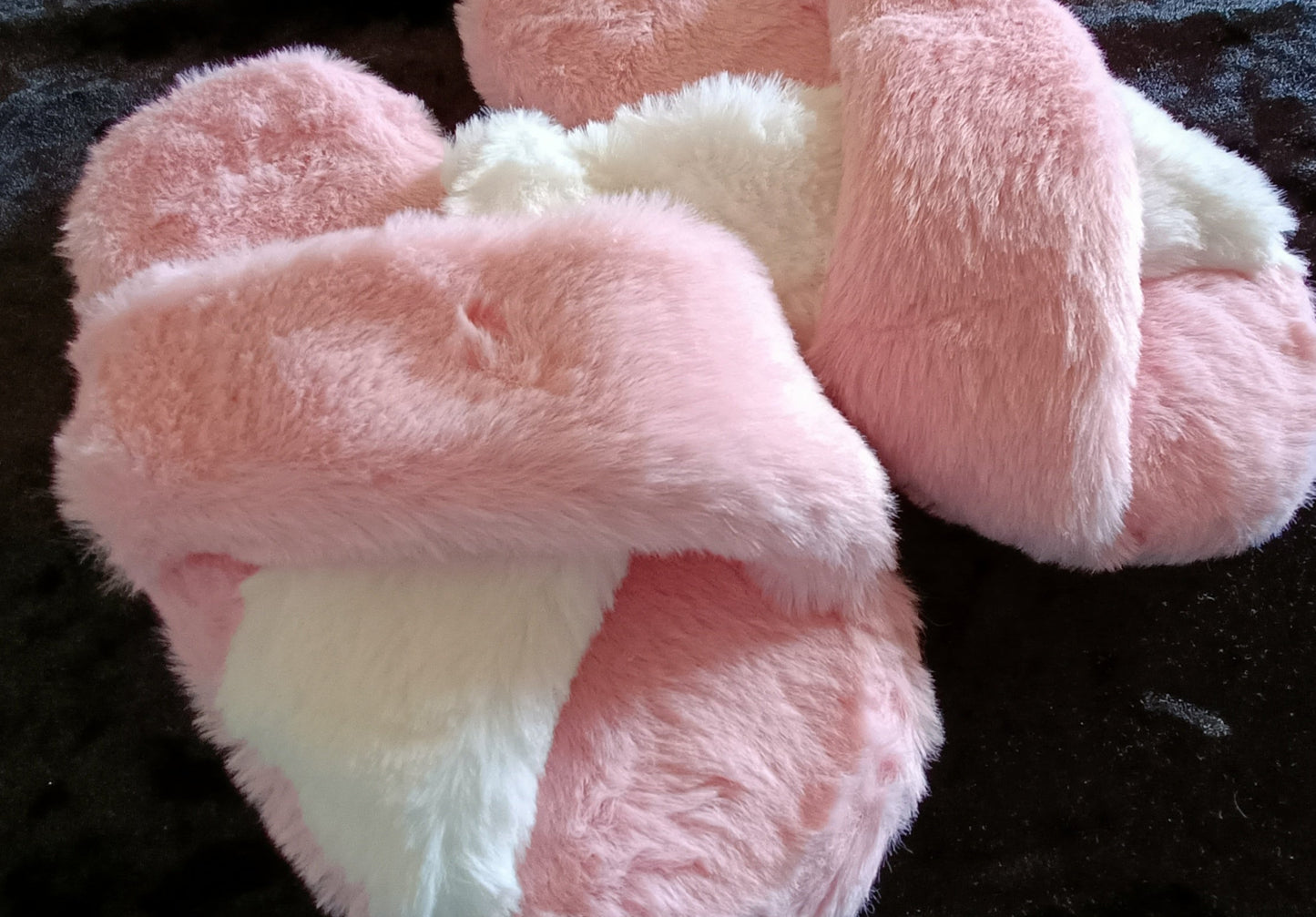 Pink and White Slippers