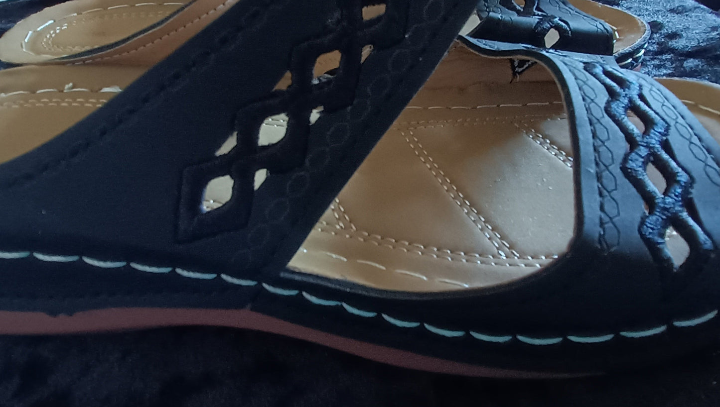 Black Slider Sandals
