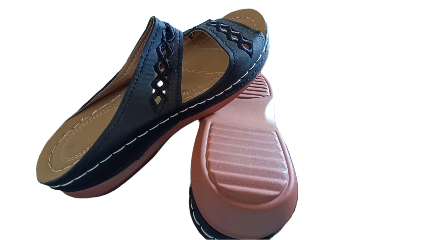 Black Slider Sandals
