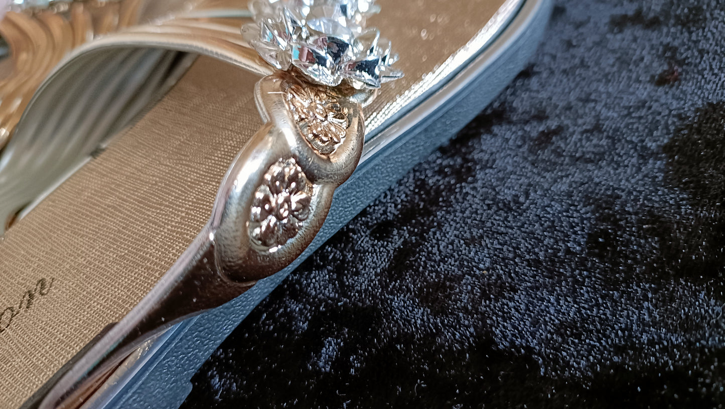 Summer Flip Flop Sandals with Rhinestone Flower Detail