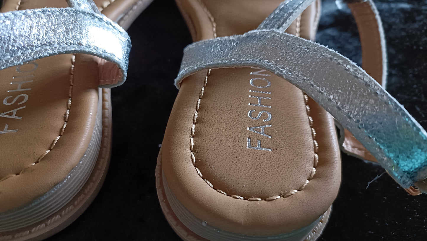 Silver T Bar Sandals