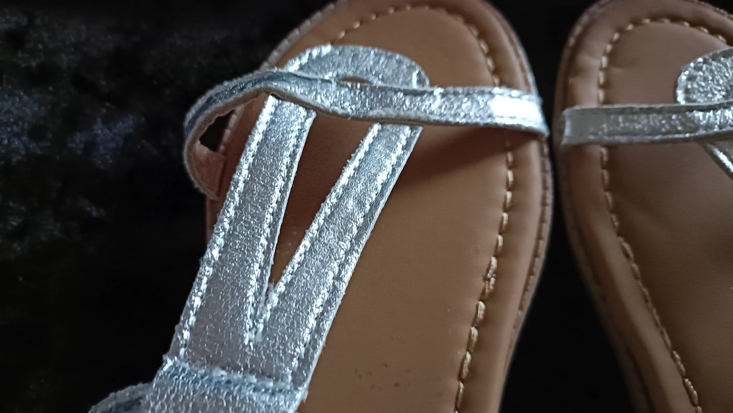 Silver T Bar Sandals
