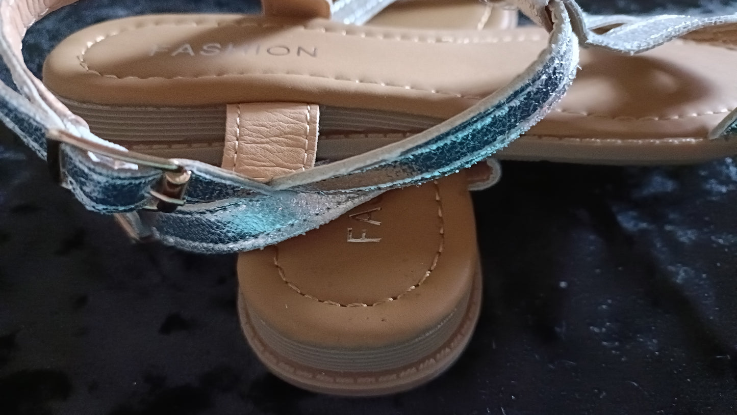 Silver T Bar Sandals