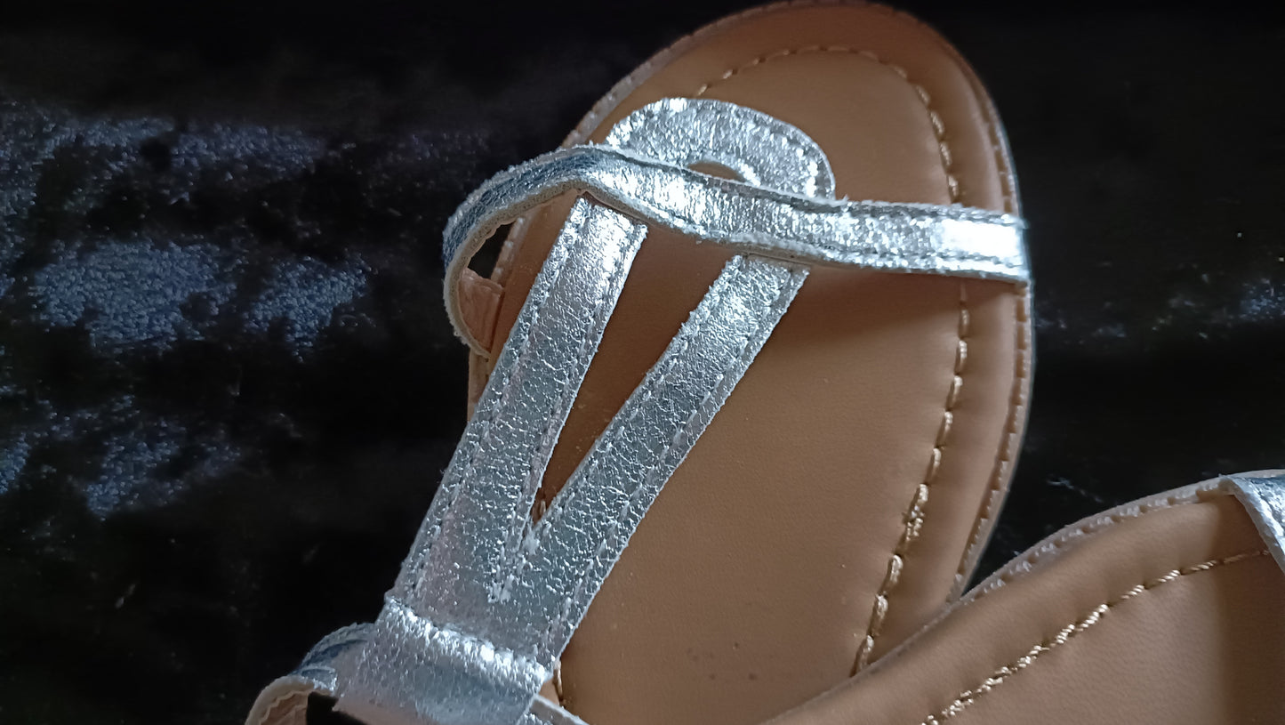 Silver T Bar Sandals
