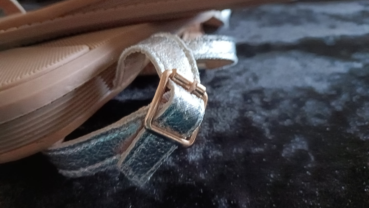 Silver T Bar Sandals