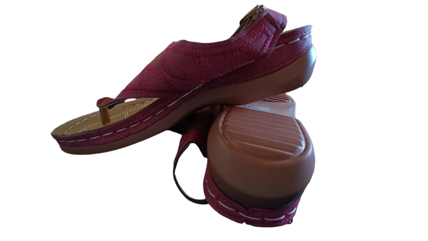 Dark Red/Wine Toe Post Sandals