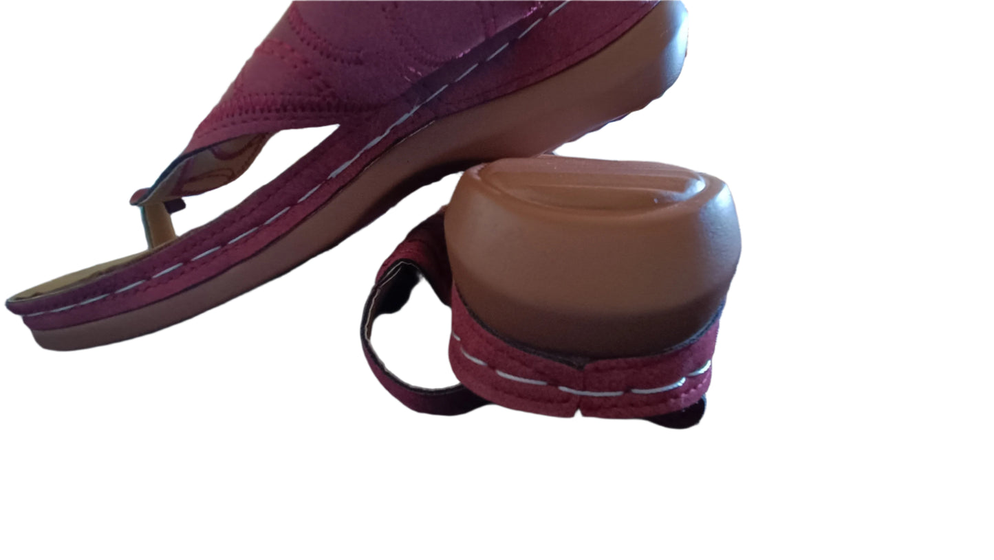 Dark Red/Wine Toe Post Sandals