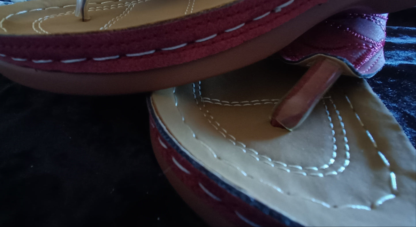 Dark Red/Wine Toe Post Sandals