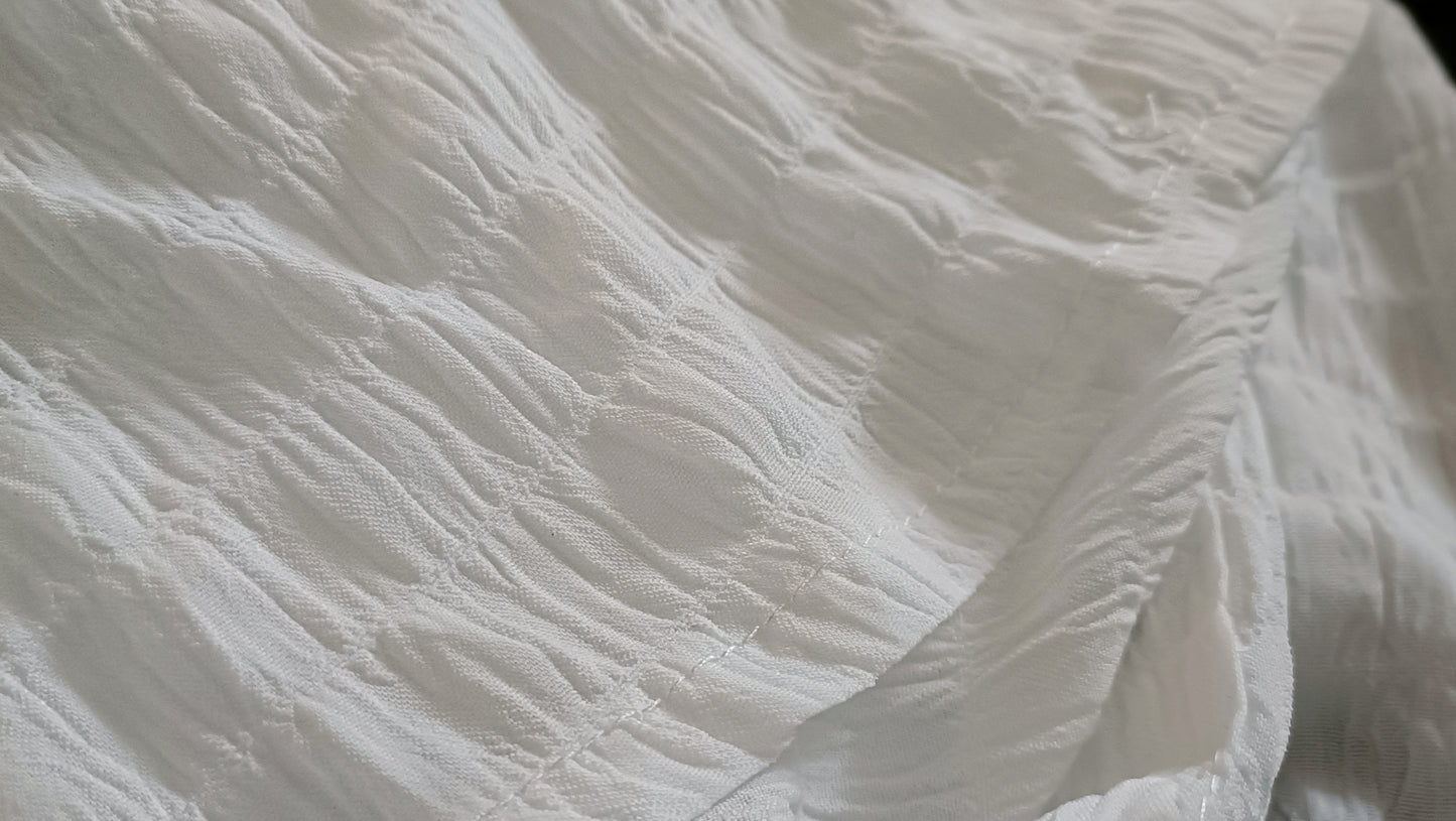 White Button Through Textured Shirt