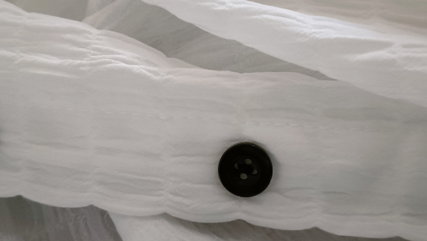White Button Through Textured Shirt