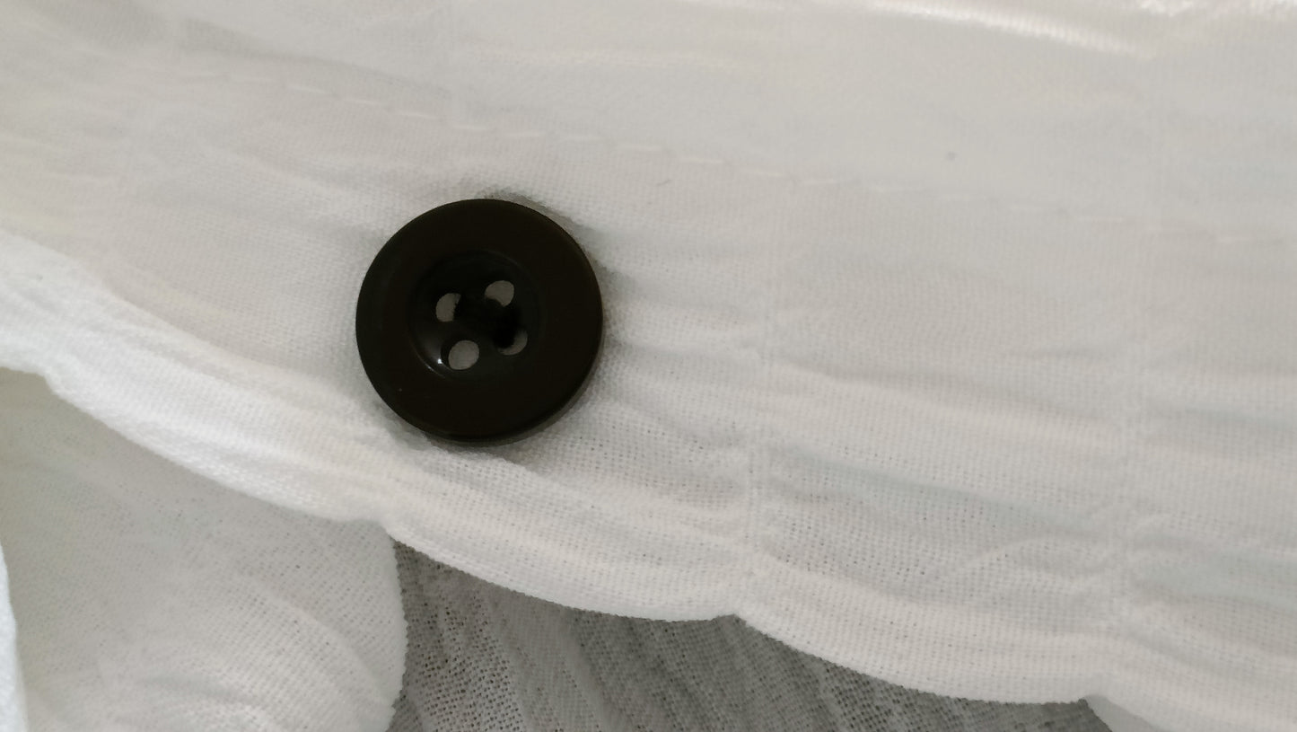 White Button Through Textured Shirt