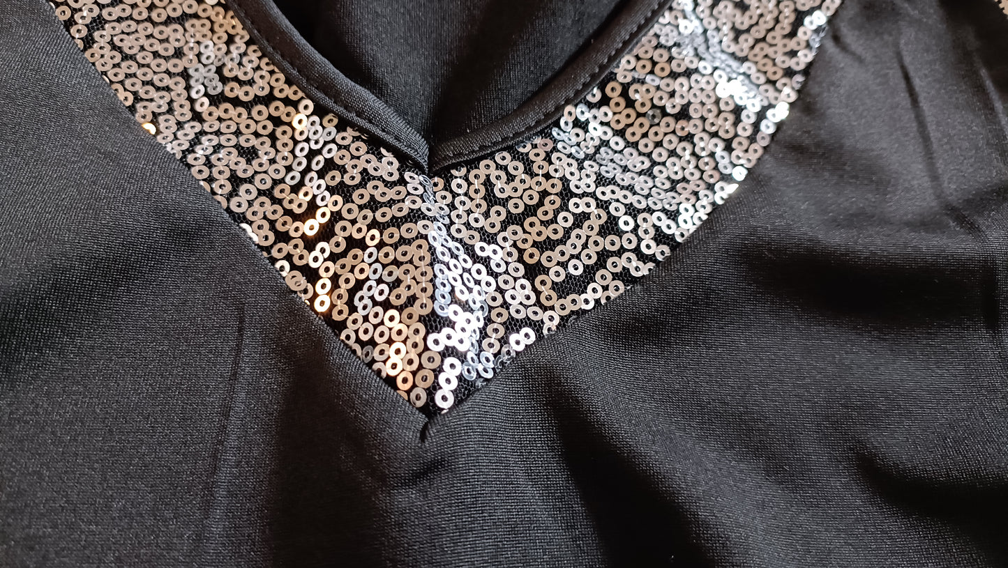 Sleeveless Top with Sequin Trim
