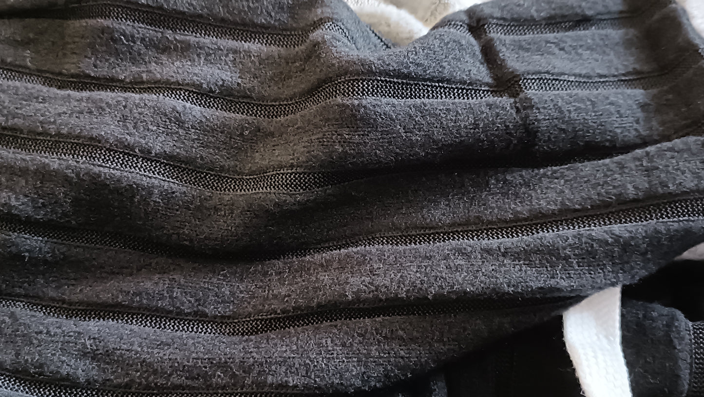 Black, White and Grey Block Stripe Half Zip Hoodie
