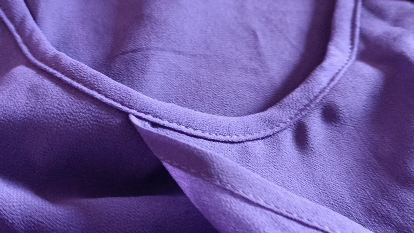 Purple Short Sleeve Layered Blouse