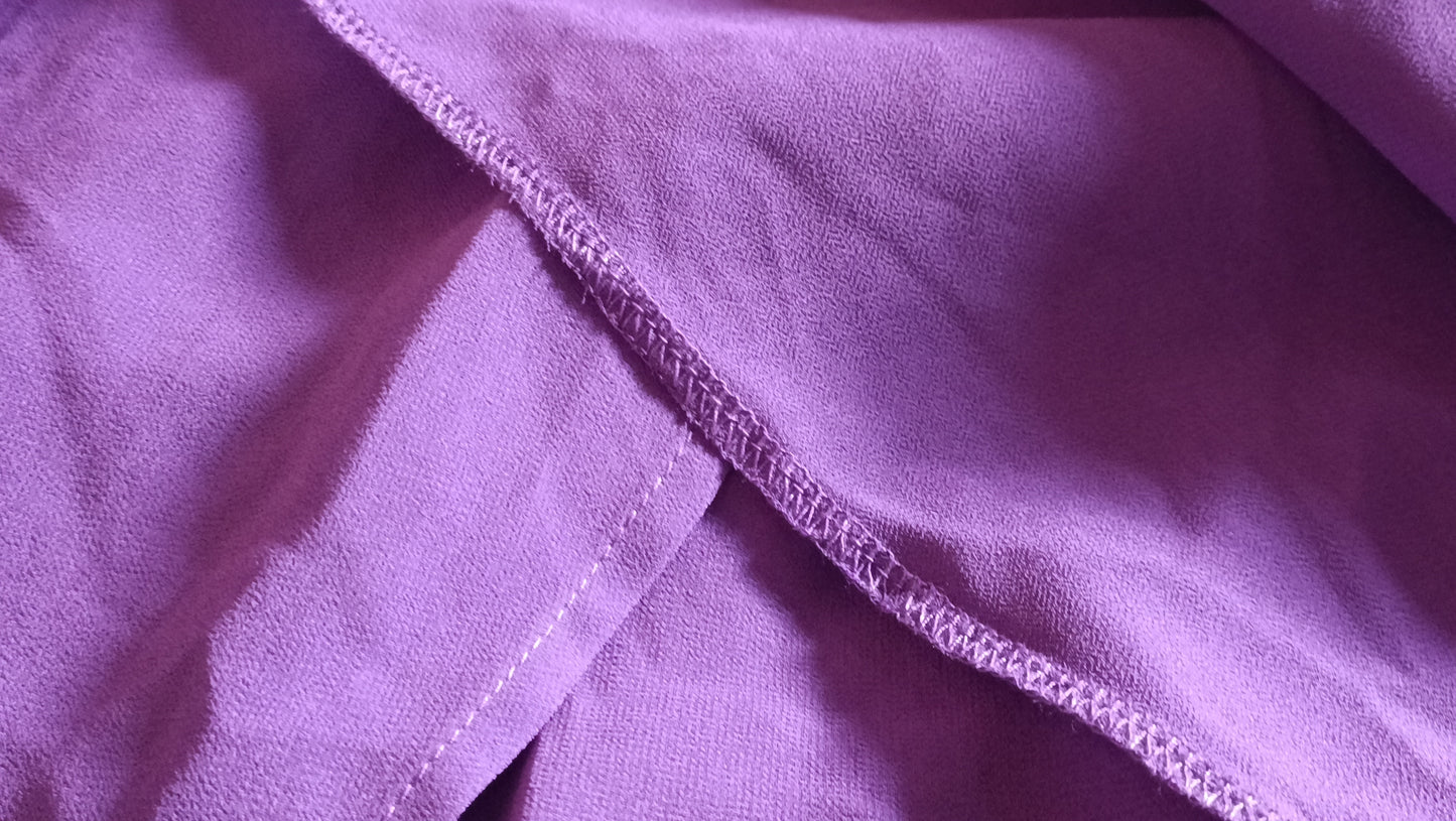 Purple Short Sleeve Layered Blouse