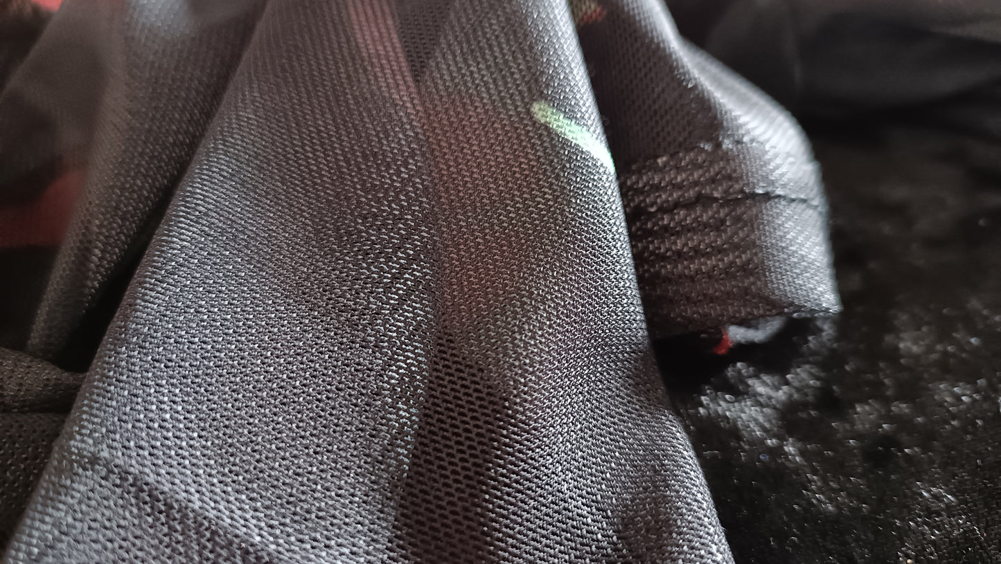 Semi Sheer Black Top with Strawberry Print