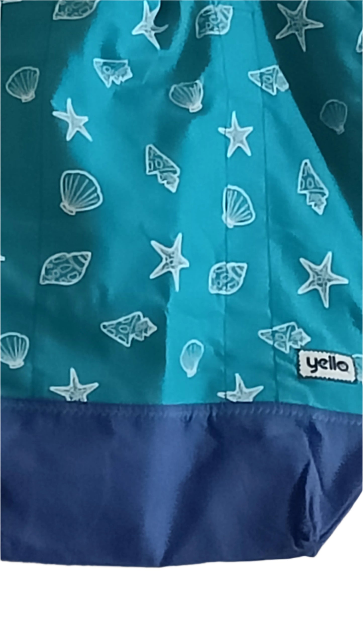 Green and Blue Beach Bag with Shell Design