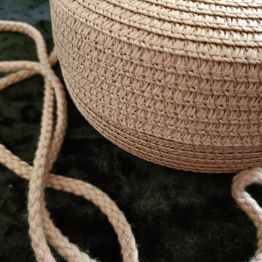 Round Rattan Shoulder Bag