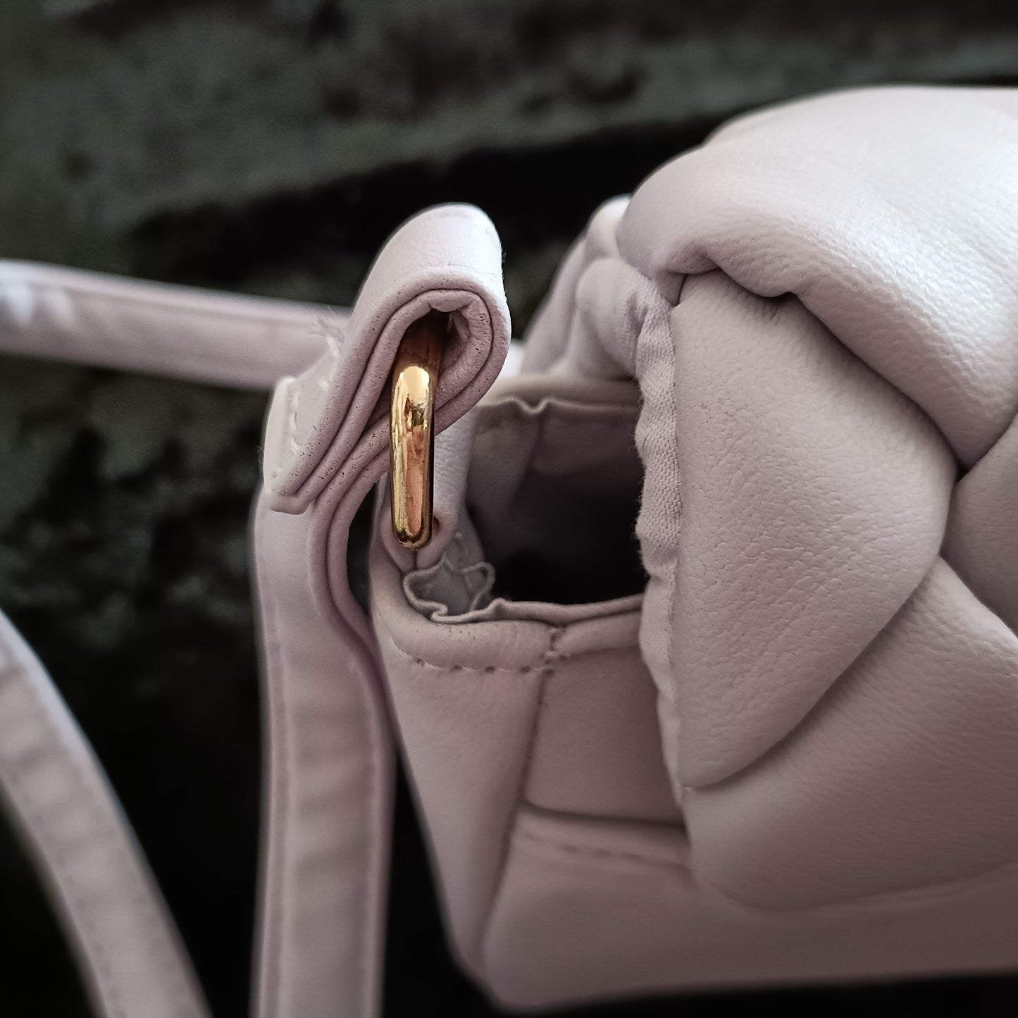 Shoulder Bag with Cushioned Criss Cross Detail