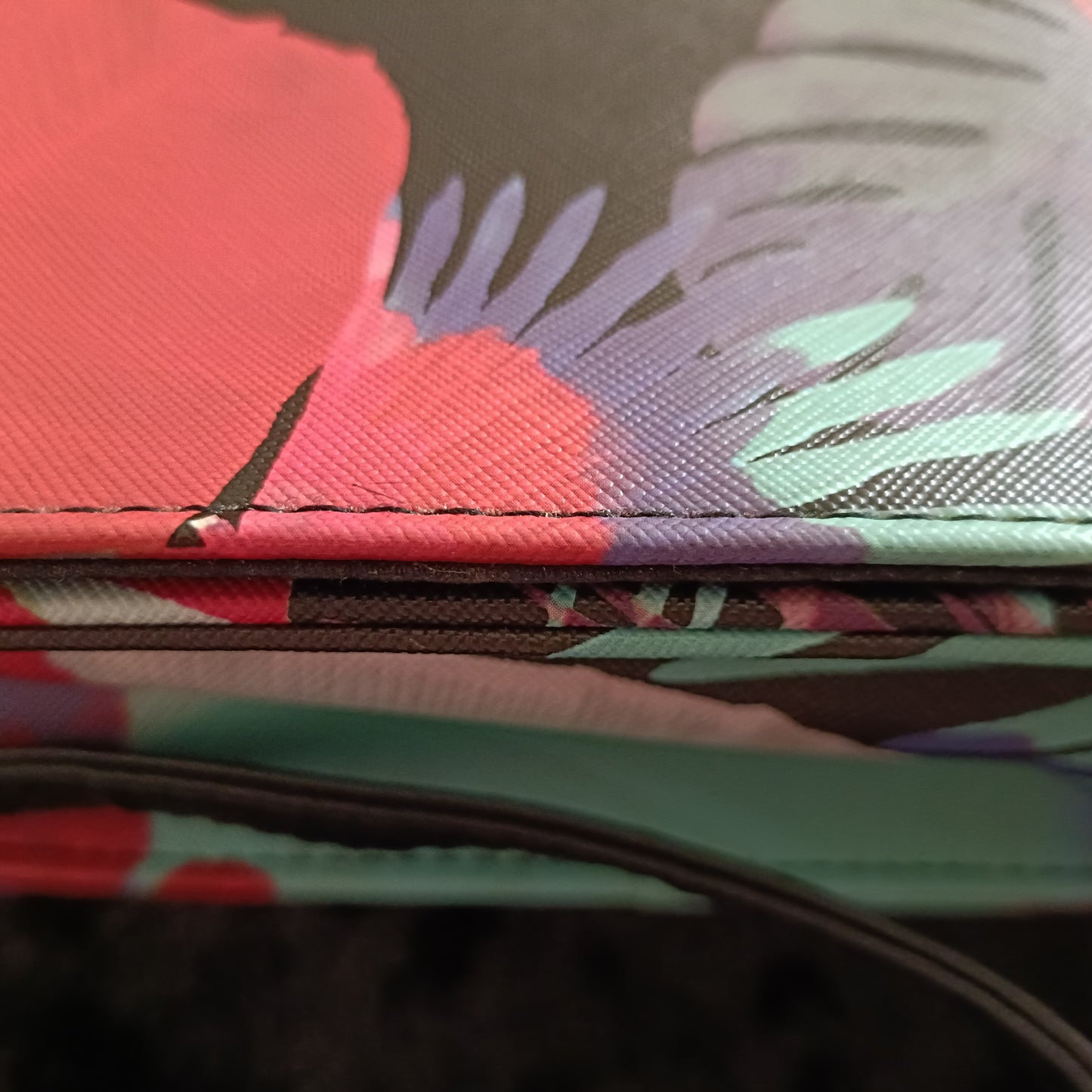 Shoulder Bag with Tropical Palm Leaf Design
