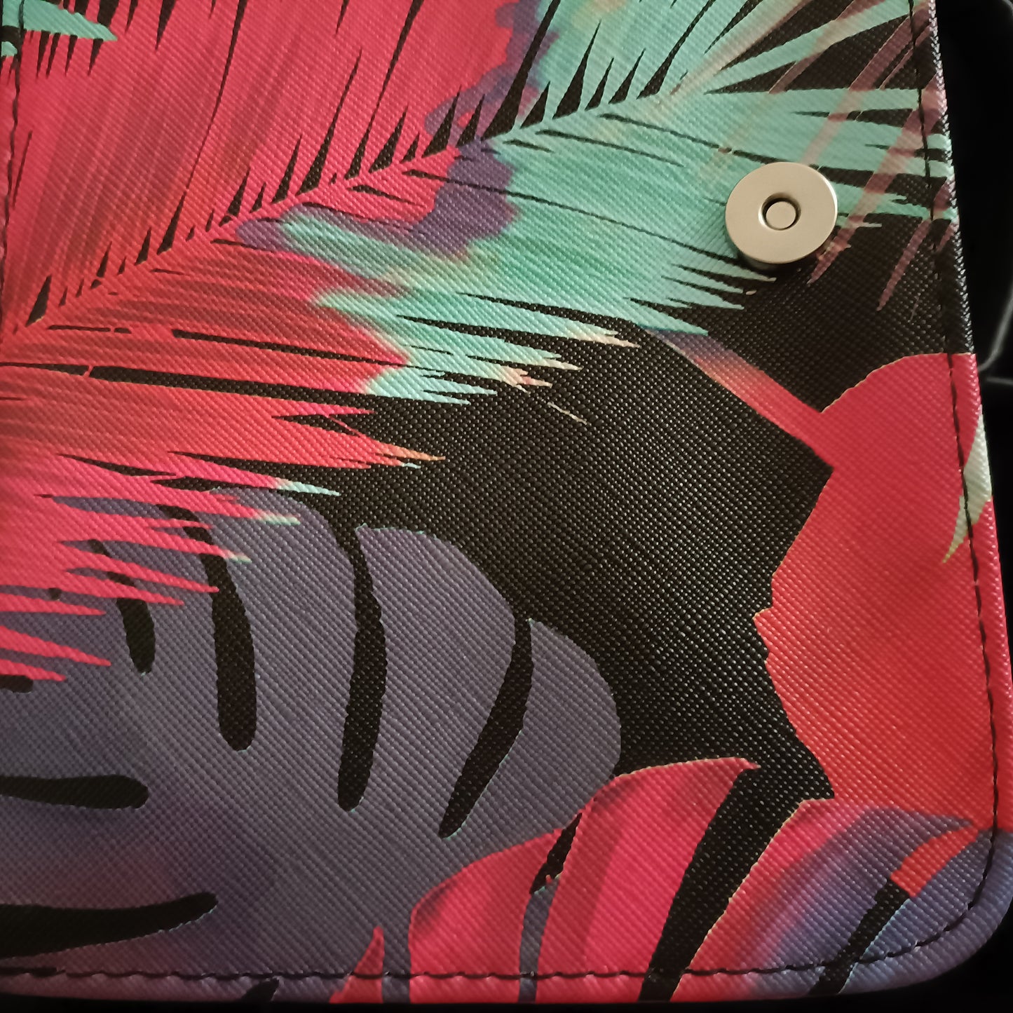 Shoulder Bag with Tropical Palm Leaf Design