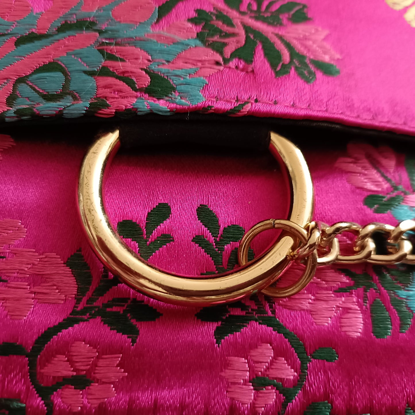 Hot Pink Oriental Style Embroidery Bag