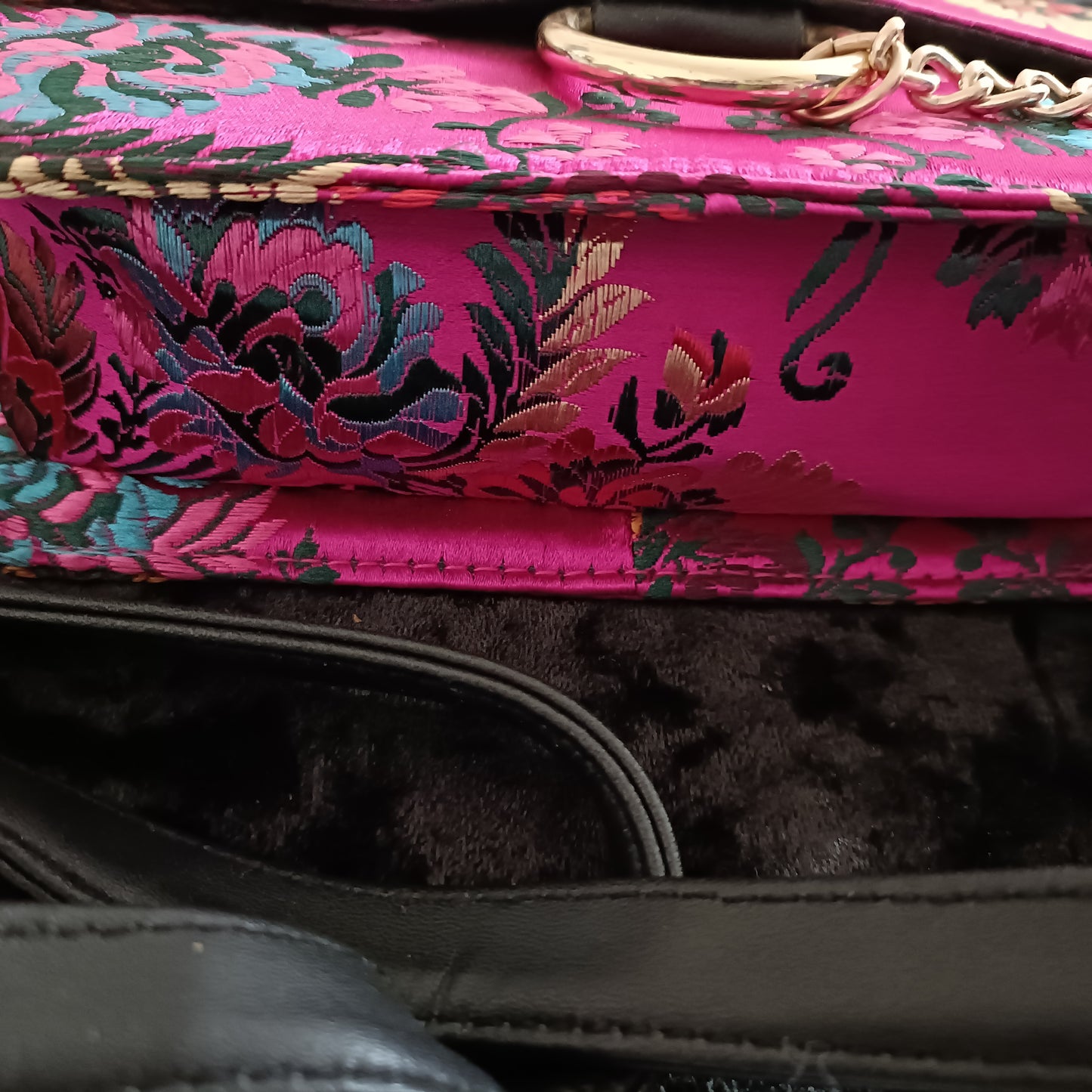 Hot Pink Oriental Style Embroidery Bag