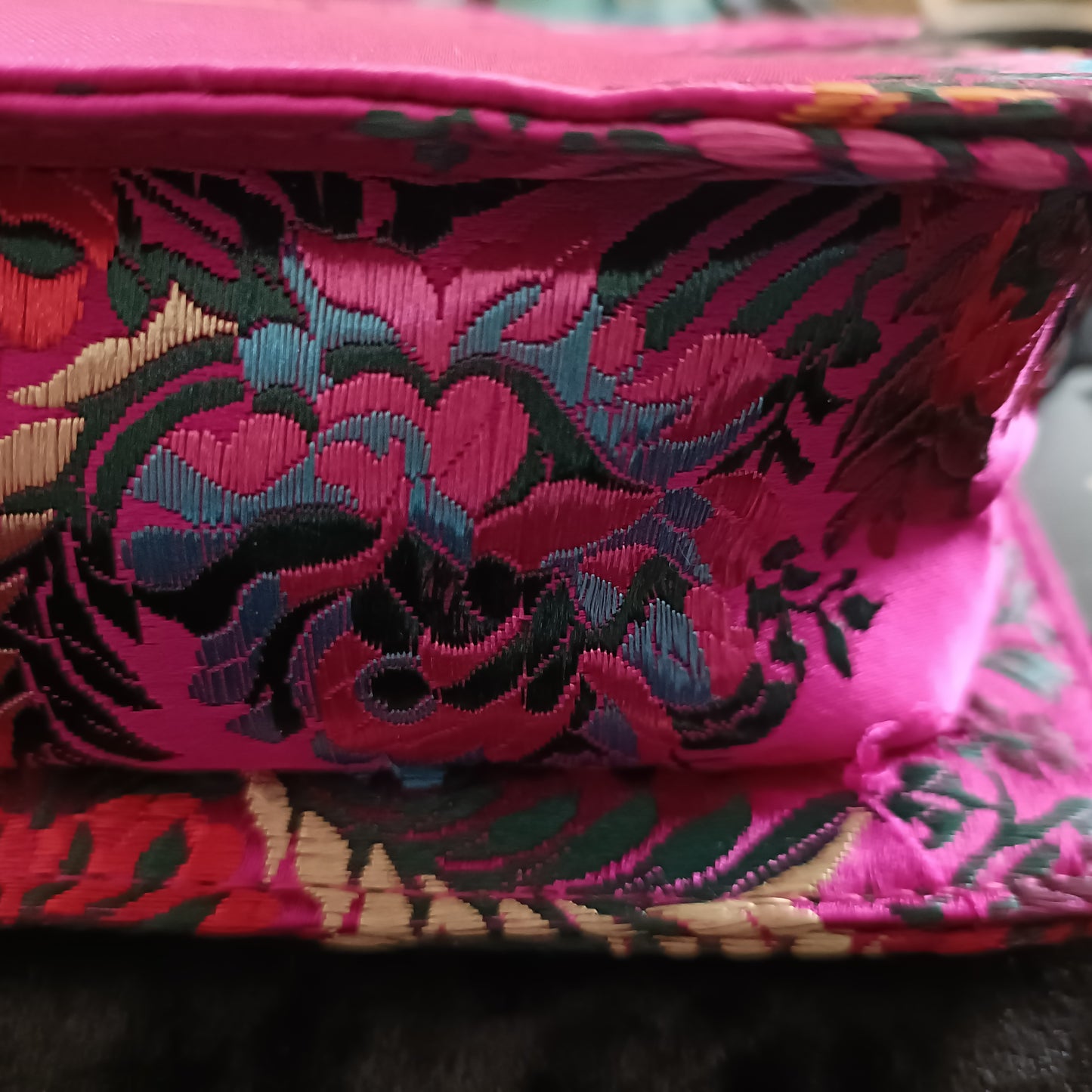 Hot Pink Oriental Style Embroidery Bag