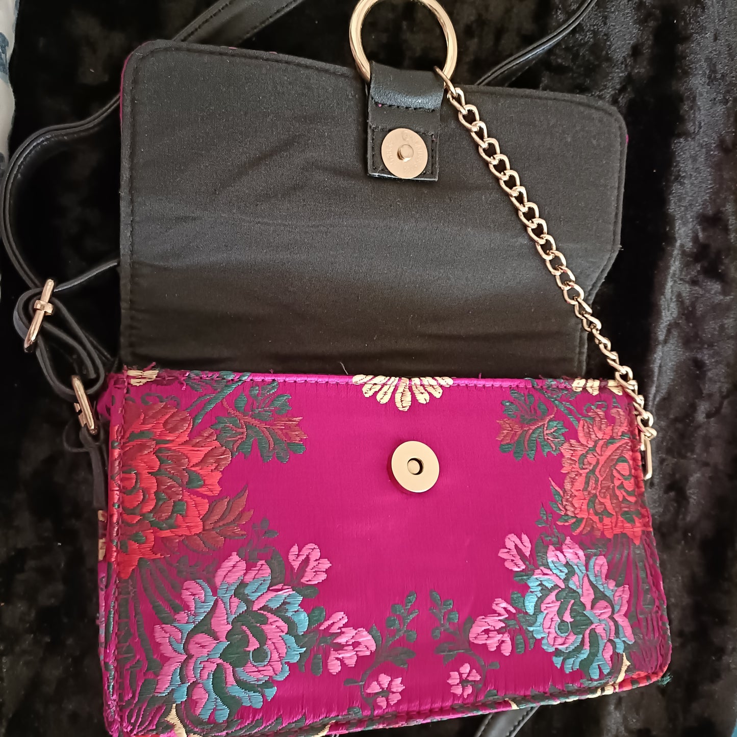 Hot Pink Oriental Style Embroidery Bag