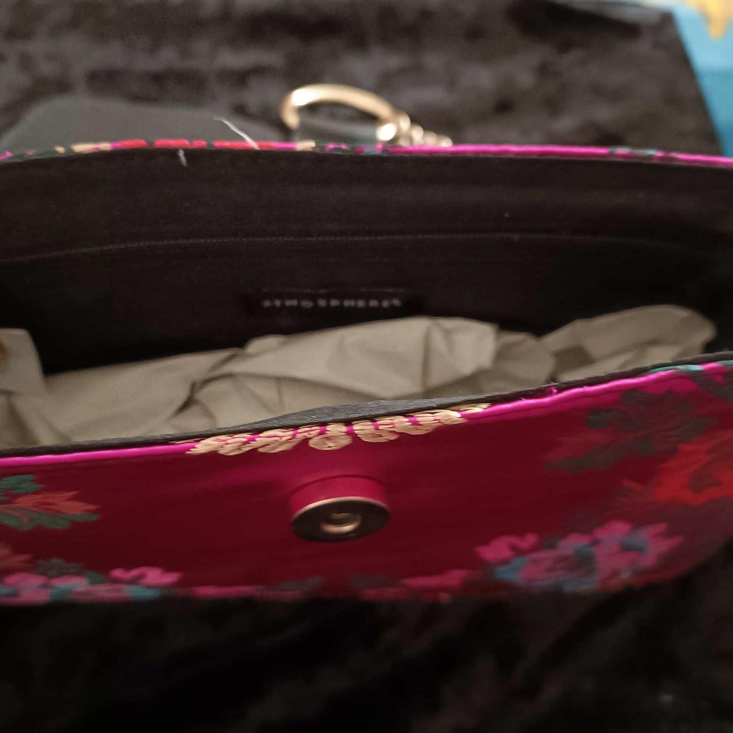 Hot Pink Oriental Style Embroidery Bag