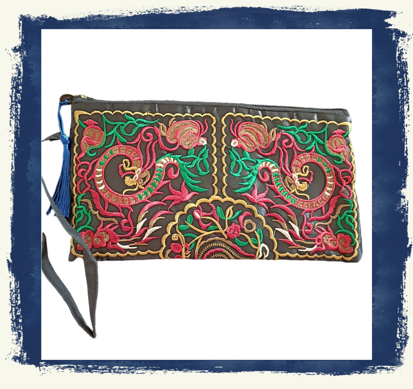 Embroidered Make Up bag, Pouch, Pencil Case.
