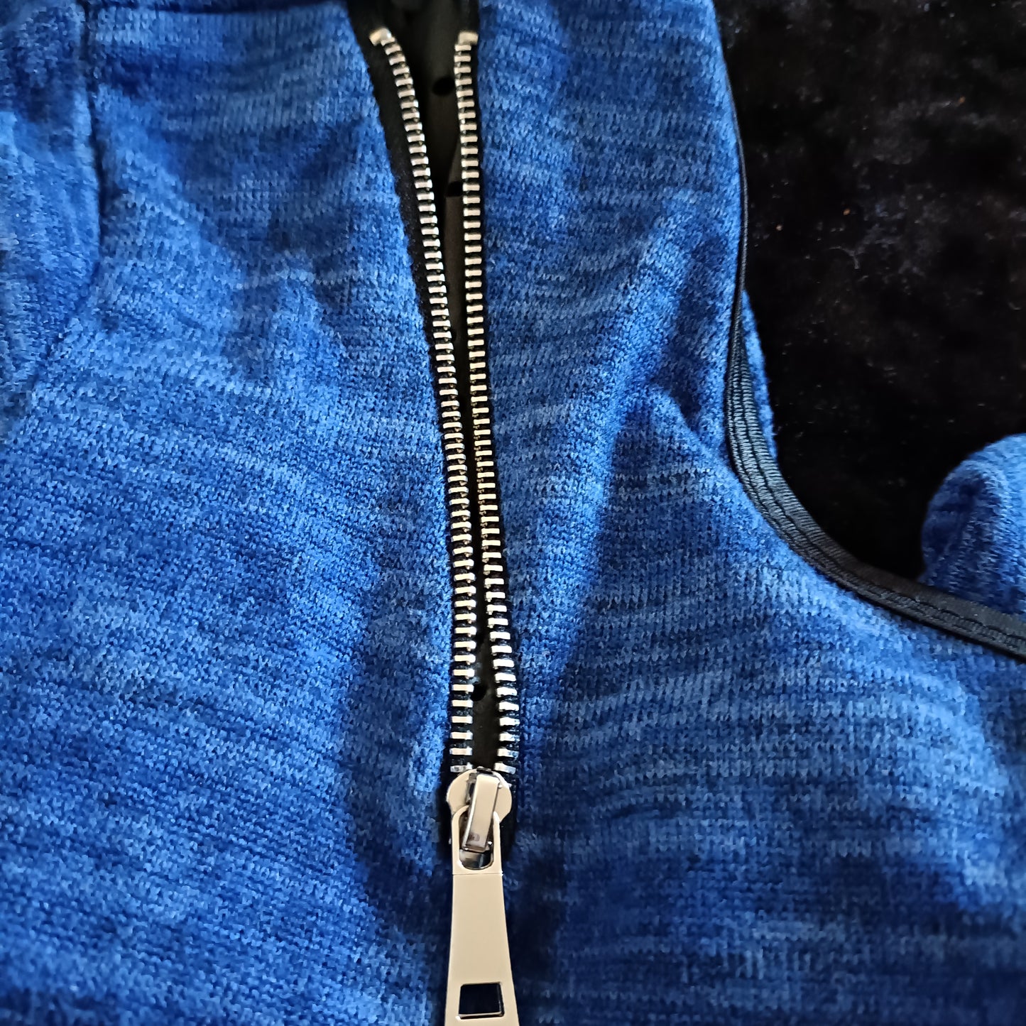 Blue Top with Sparkly Owl Motif and Zip Detail