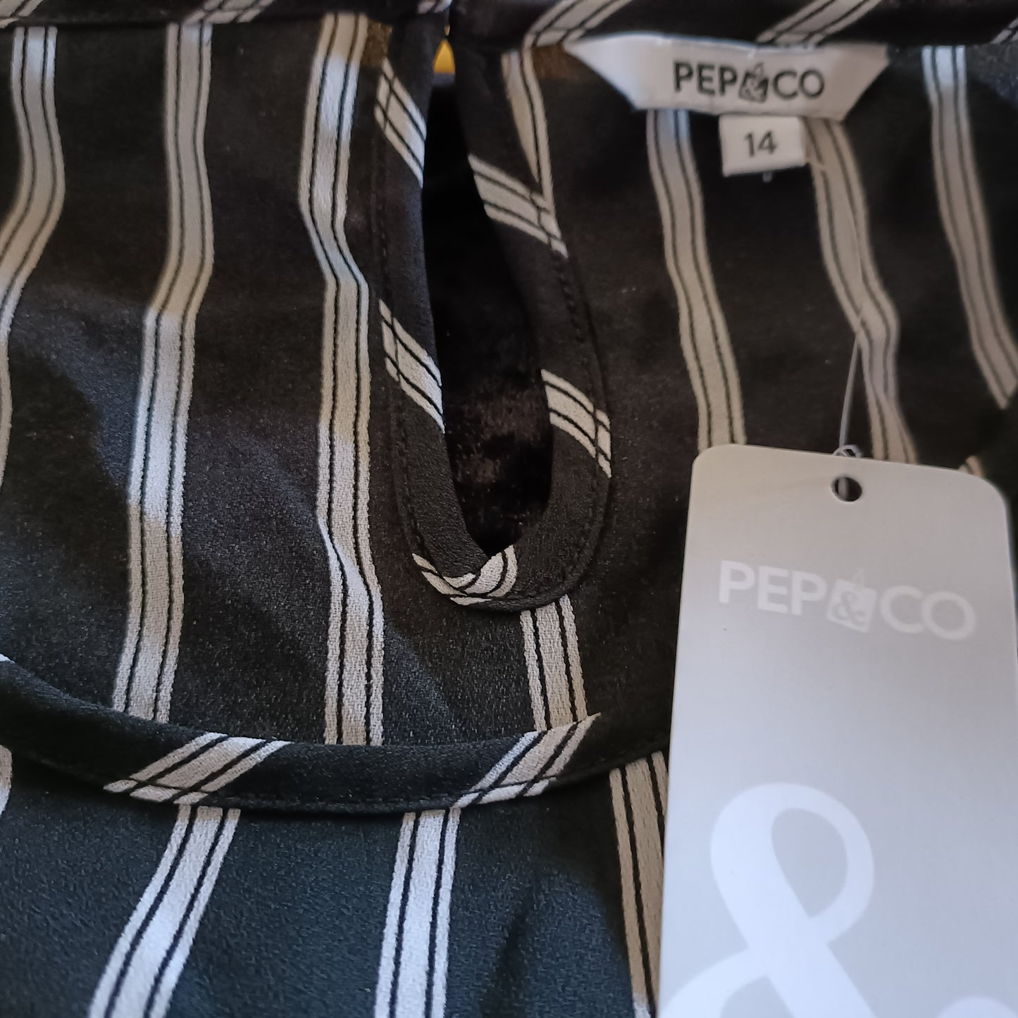 Black and White Striped Cold Shoulder Blouse