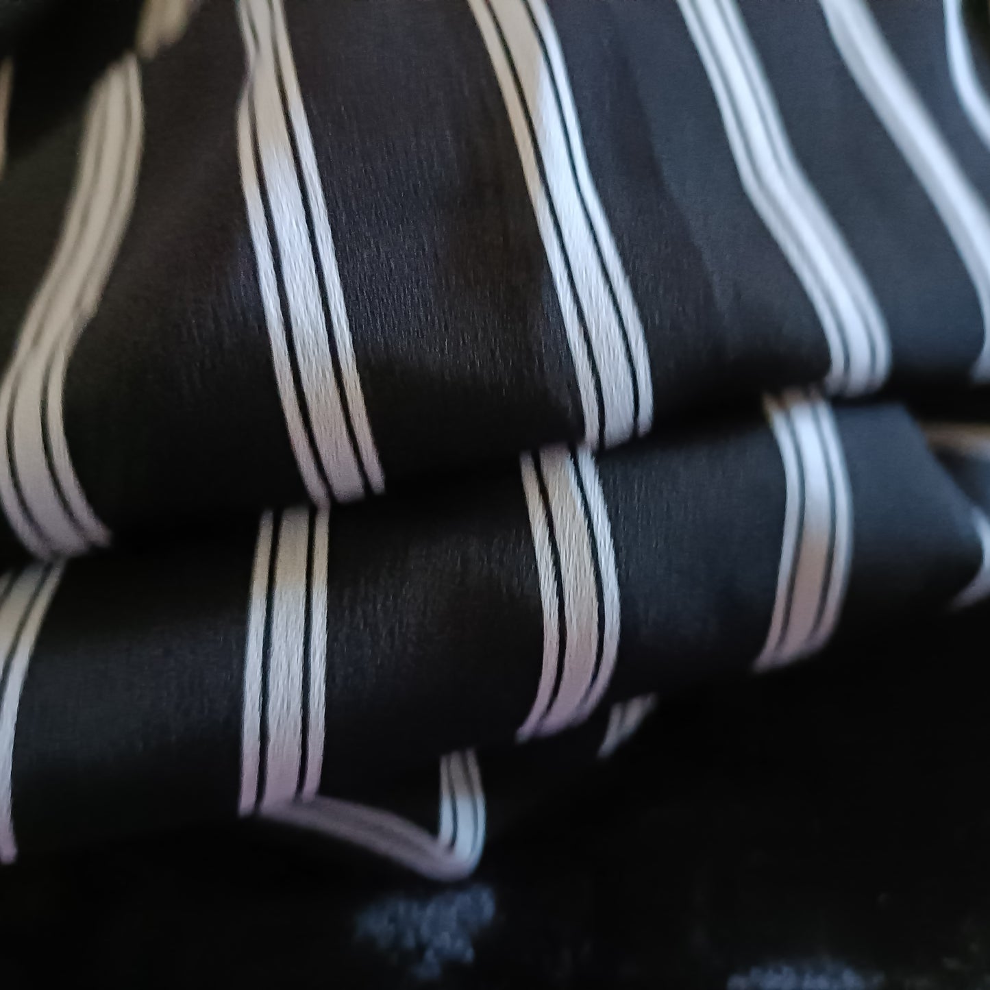 Black and White Striped Cold Shoulder Blouse