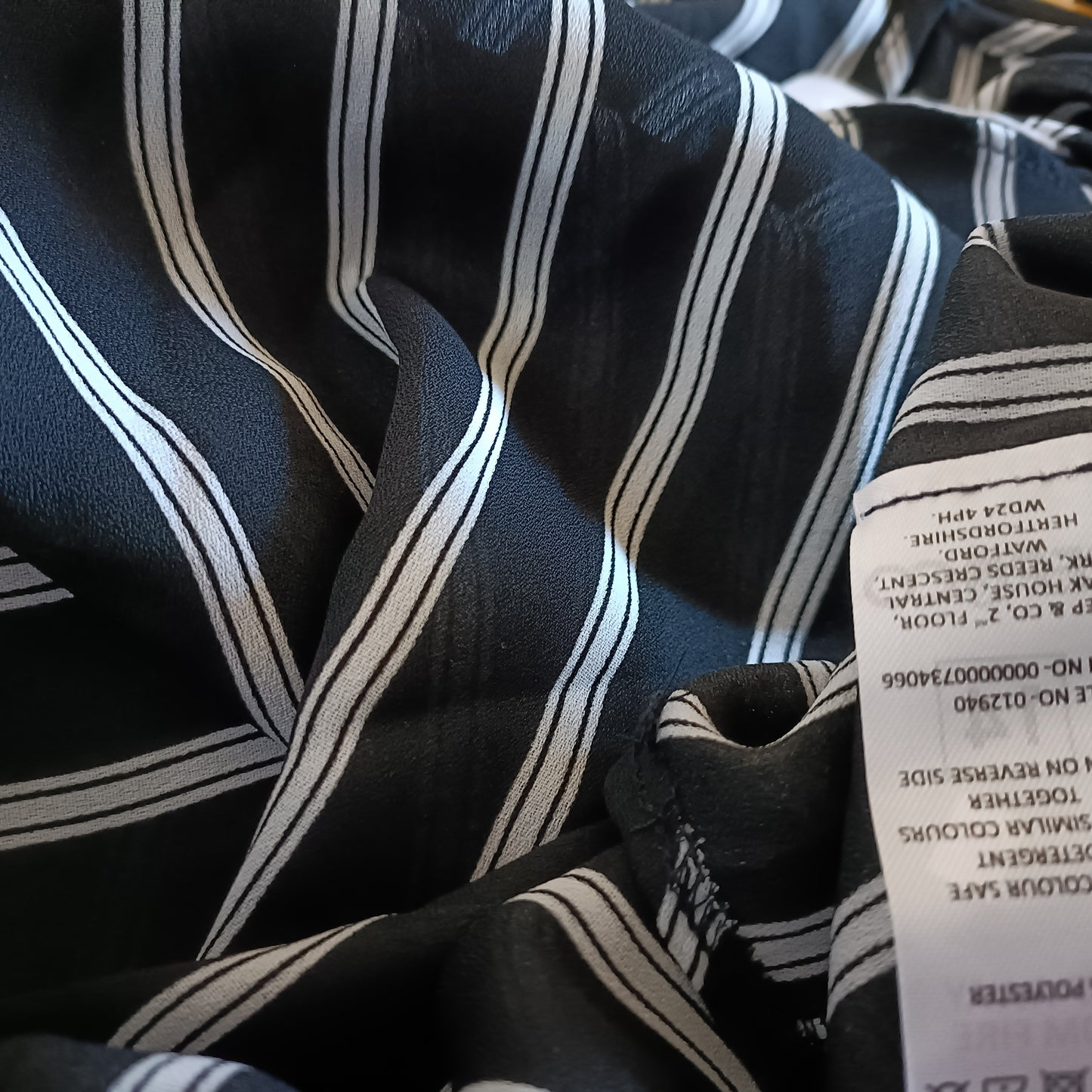 Black and White Striped Cold Shoulder Blouse