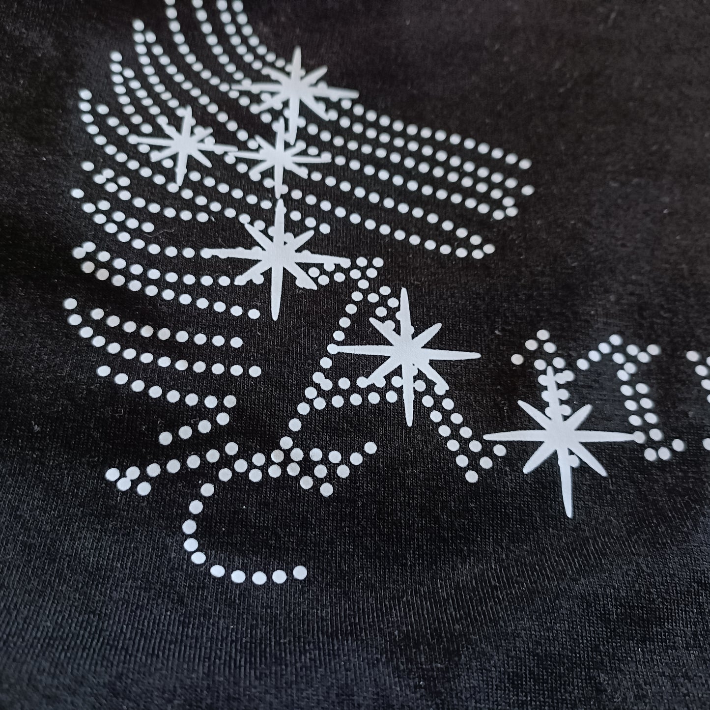 Black T-Shirt with Angel Wings Graphic