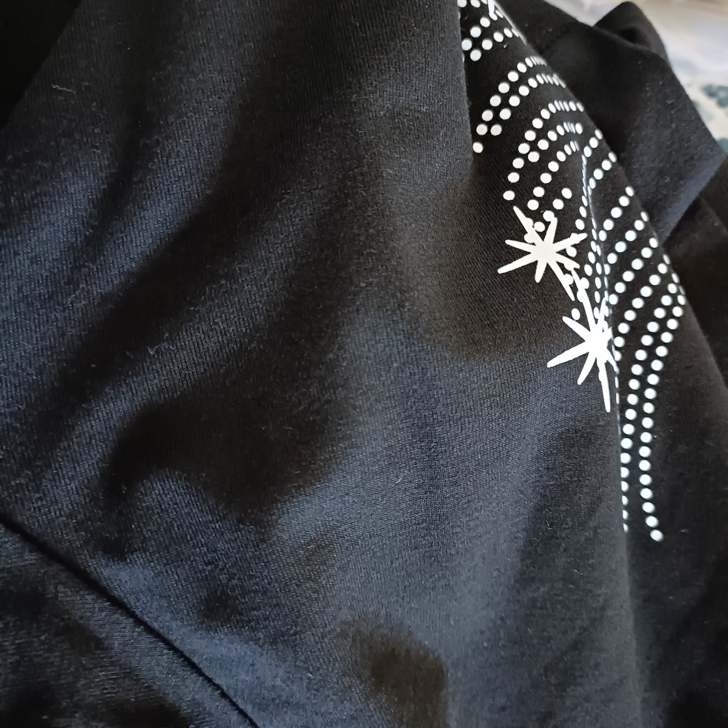 Black T-Shirt with Angel Wings Graphic