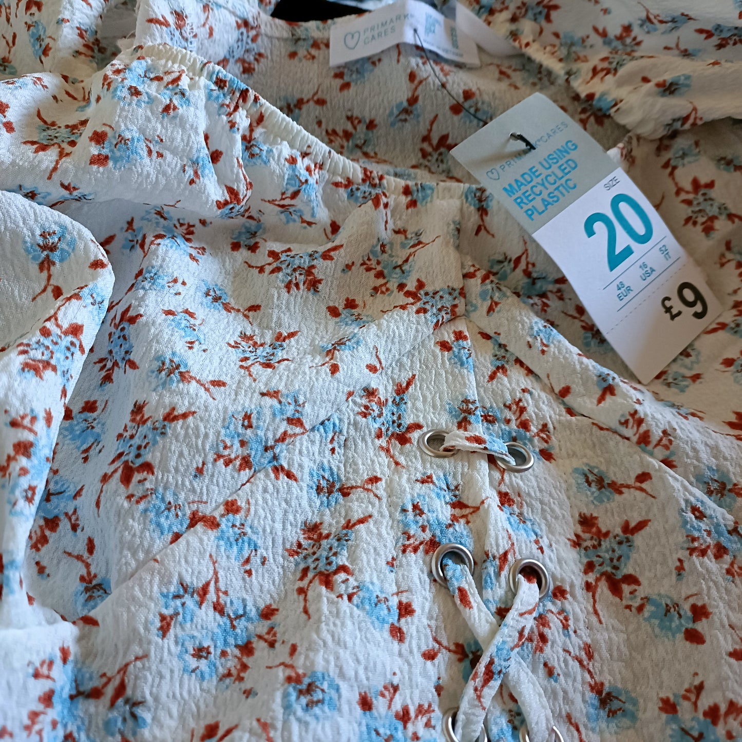 Floral Crop Top with Criss Cross Tie Detail