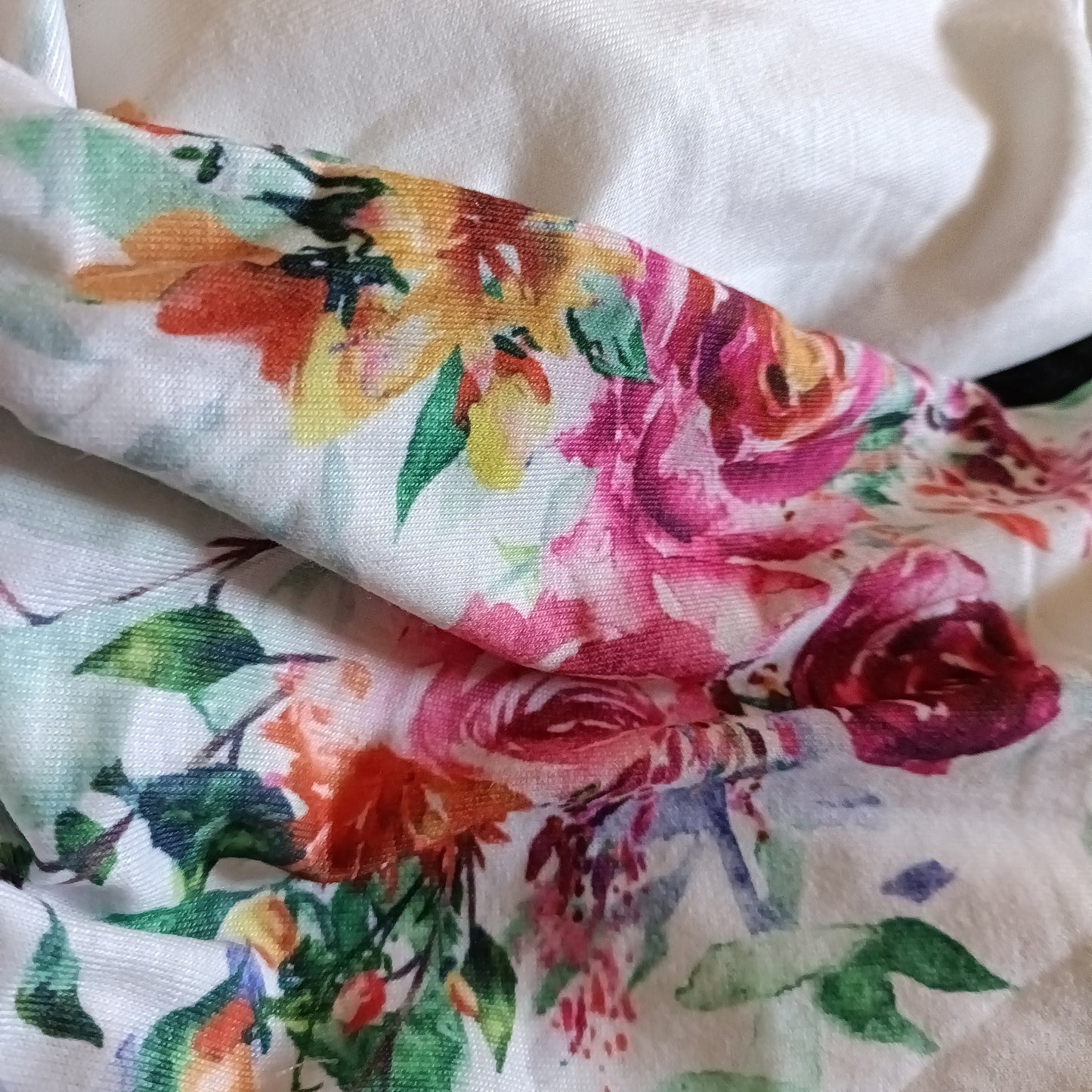 Floral Top with Faux Buttons and Faux Top