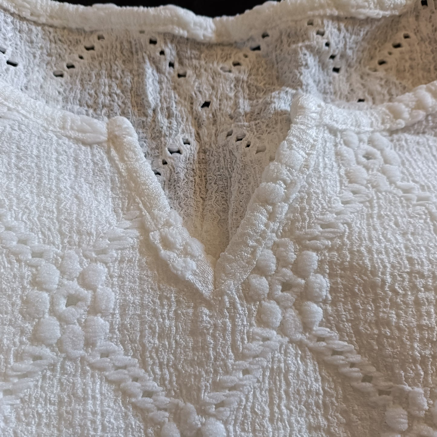 Off White Eyelet Embroidery Top
