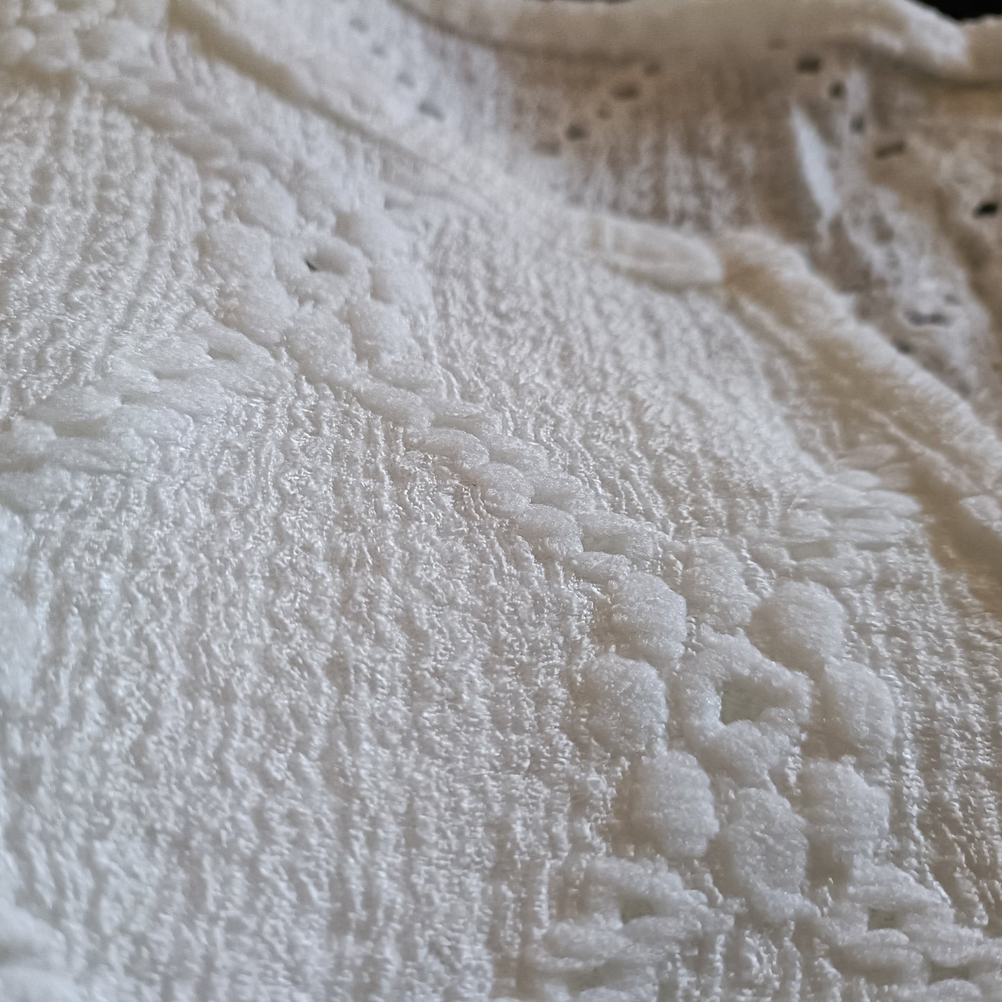 Off White Eyelet Embroidery Top