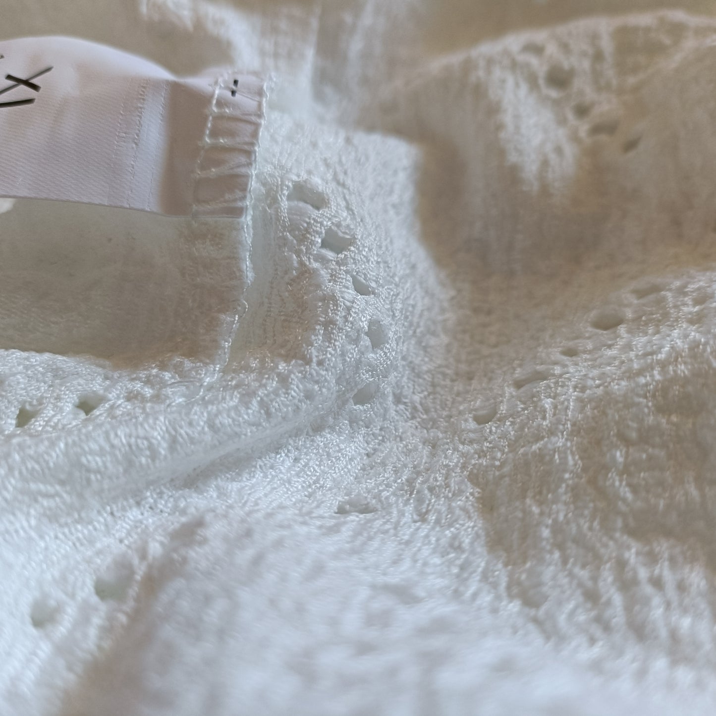 Off White Eyelet Embroidery Top