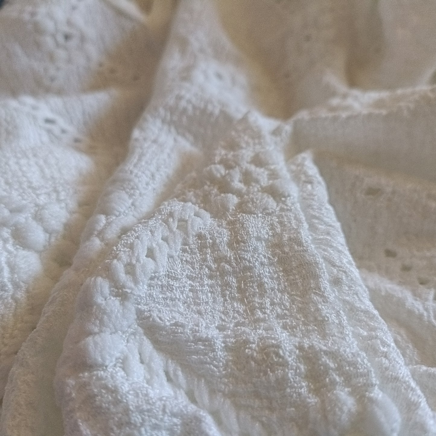 Off White Eyelet Embroidery Top