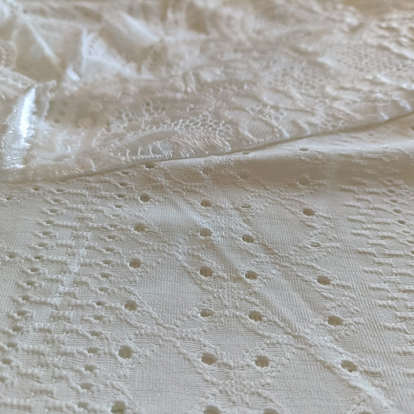 Eyelet Embroidery Top with Lace Panel