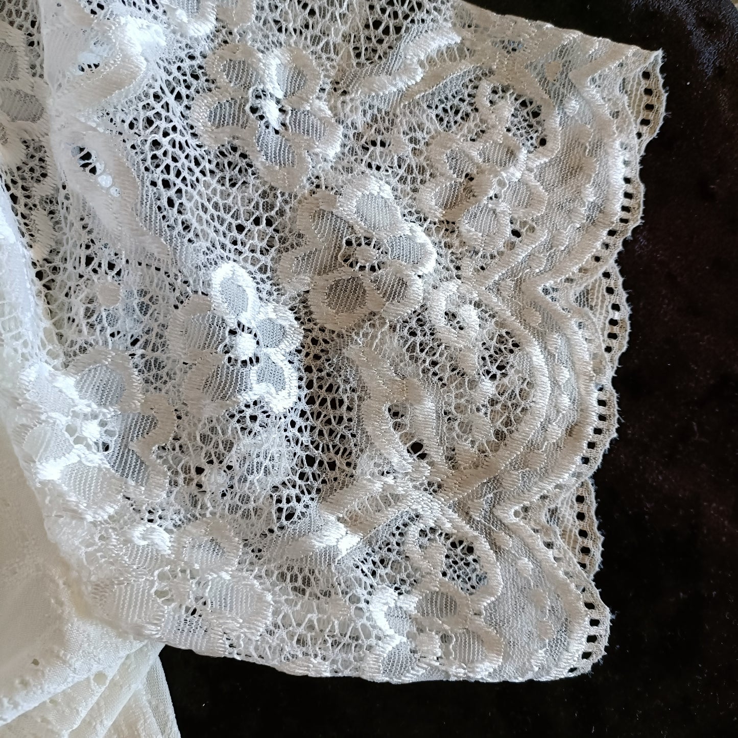 Eyelet Embroidery Top with Lace Panel